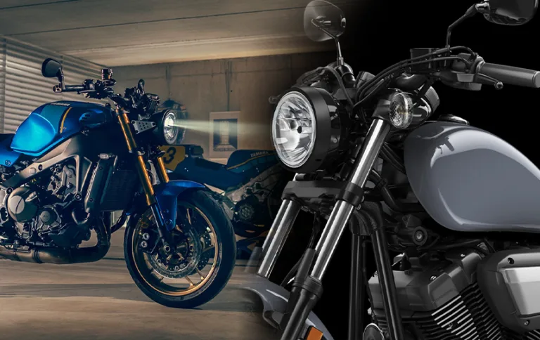Una motocicleta Yamaha Vintage en todo su esplendor, exhibiendo líneas clásicas y acabados vintage que evocan la nostalgia de las décadas pasadas, mientras que bajo su apariencia atemporal yace la potencia y la innovación de la ingeniería moderna de Yamaha.