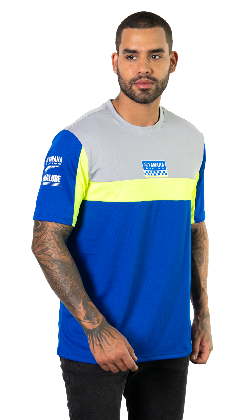 CAMISETA YAMAHA RACING AZUL CON GRIS MAS